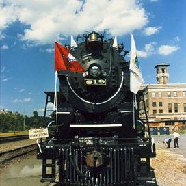 Engine 819 makes a stop at Union Station in downtown Little Rock, Arkansas.